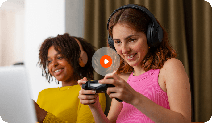 Friends playing games together